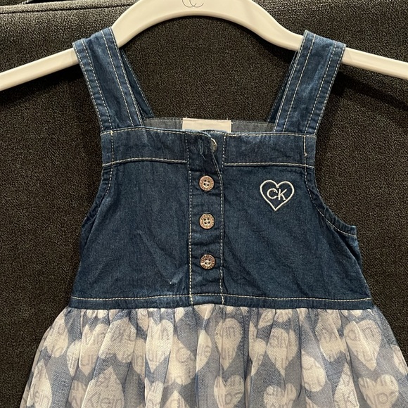 Calvin Klein Jeans kids overall dress with Calvin Klein logo on the skirt - Picture 5 of 7